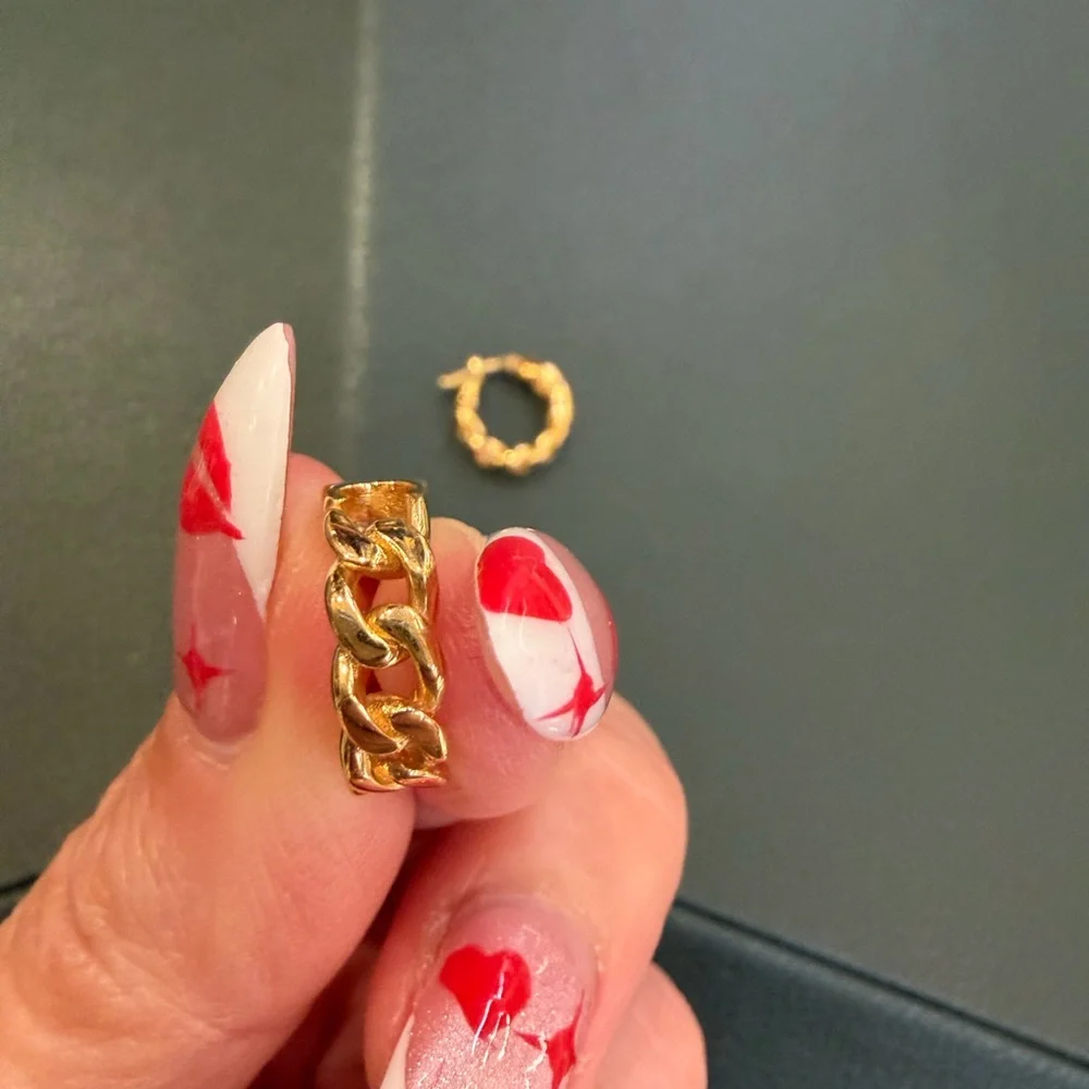 Celine gold hoop earrings; worn 3x - Picture 4 of 7